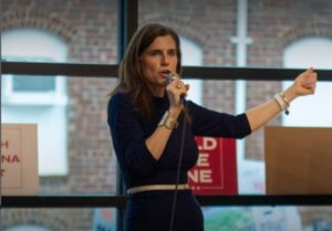 Nancy Mace walks out of the meeting with a teary face