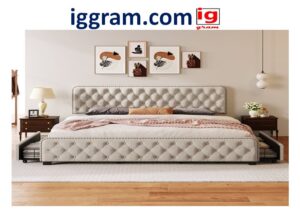 wooden king bed frame